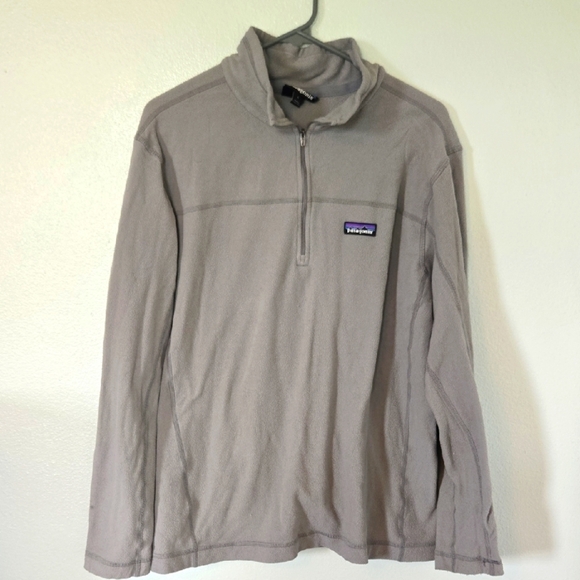 Patagonia Gray Fleece 1/4 Zip Jacket Size Large - Picture 1 of 5